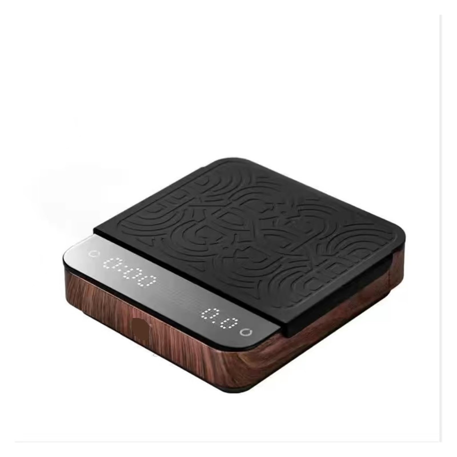 Báscula Electrónica De Cocina Con Espejo Blanco/negro, Temporizador Automático Incorporado, Inteligente For Café Espresso Medición Precisa Esfuerzo(Walnut wood)