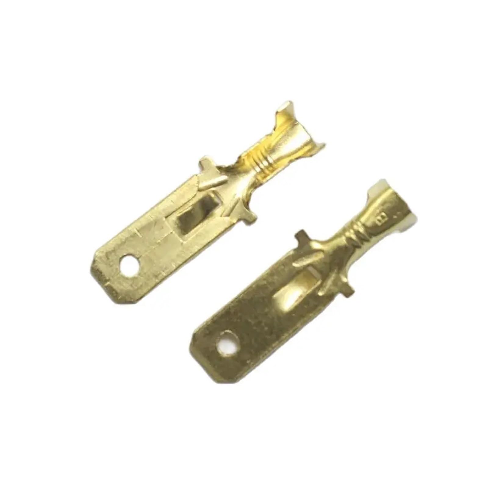 QMKADFQXF 50pcs Copper 6.3 Crimp Terminal 6.3mm Uninsulated Spring Connector 6.3mm Male Cold Terminal