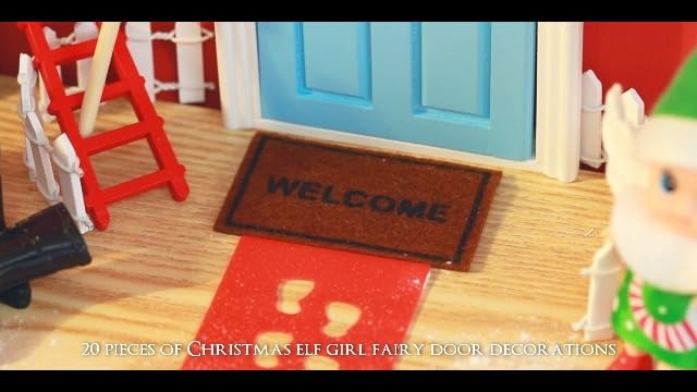 Miniatura 8 de Hungdao 20 piezas de puertas de hadas de elfo de Navidad para decoración de puertas encantadas de hadas, decoración de Navidad al aire libre,