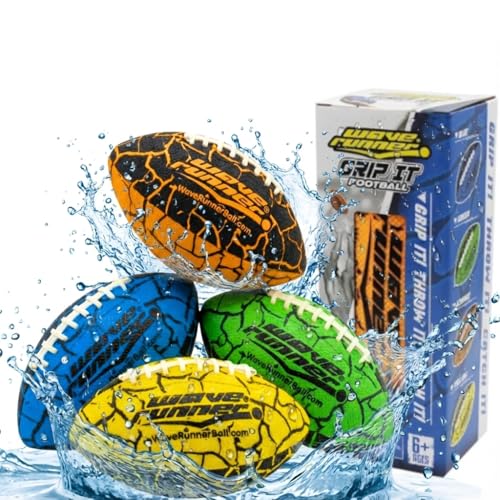Wave Runner Grip It, Size 9.25in - Water Football, Beach Toys, Kids Outdoor Games for Summer | Pool Toys Football - Special Grip Pattern, Double Laced, Lightweight, All Weather Fun Water Toy