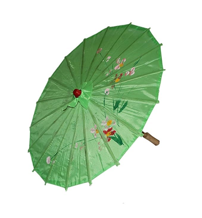 1 Pcs Japanese Asian Traditional Bamboo Dancing Umbrella Parasol 78cm - Vivid Sun Shade, Perfect for Outdoor Events, Garden Parties, and Cultural Celebrations (Green)-image-9