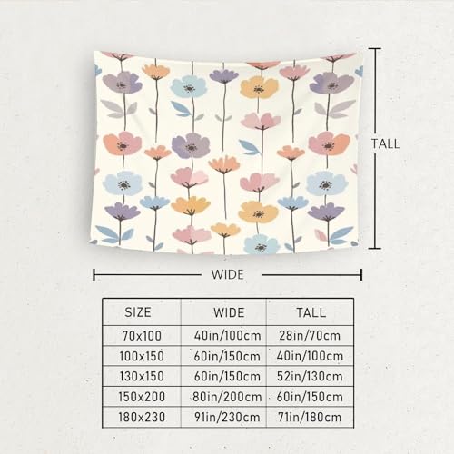 Décorations de plage imprimées fleurs 3D drap mural en polyester doux - 6