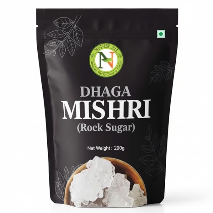 NatureVit Dhaga Mishri, 200g | Rock Sugar | Pure Thread Crystal | Thread Mishri | Mishri Crystal