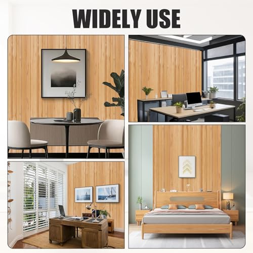 FONUNO Bamboo Wall Panel for Interior Decoration Bamboo Pole Wrap Roll Natural Wainscoting Paneling Decorative Wall Slat Covering for Living Room, Bedroom, Office (16 Inch x 96 Inch, Carbonized) - Image 6