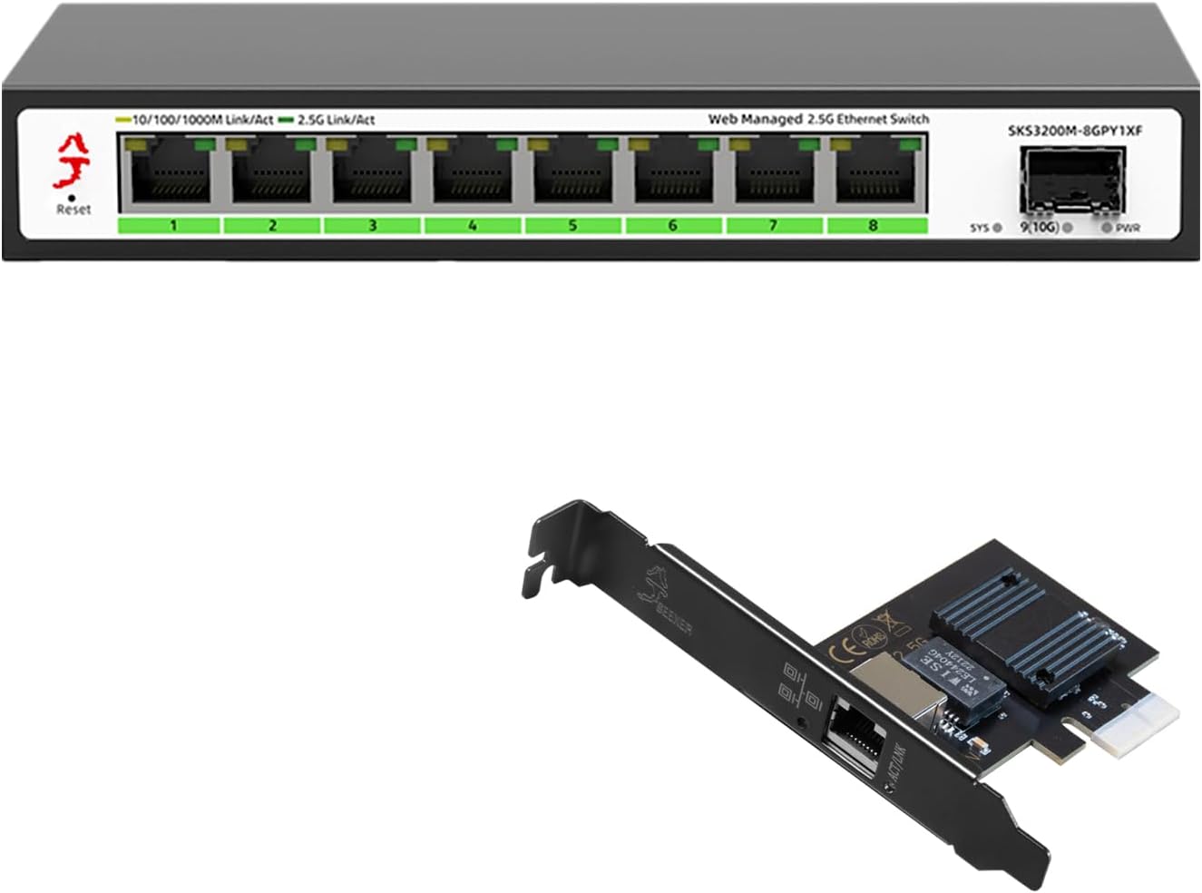 8 Port 2.5G Web Managed Ethernet Switch with Intel I226-V 2.5G Network Card, 2.5 Gigabit Network Switch Support VLAN/QoS/STP/IGMP/Link Aggregation, Fanless Ethernet Hub