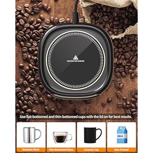 Coffee Mug Warmer, Cup Warmer for Desk with Auto Shut Off, 3 Temp Settings, Mug Warmer for Coffee, Beverage, Milk, Tea, Coffee Warmer Plate in Your Home & Office, Gift (No Cup) Coffee Mug Warmer Cup Warmer for Desk with Auto Shut Off 3 Temp Settings Mug Warmer for Coffee Beverage Milk Tea Coffee Warmer Plate in Your Home Office Gift No Cup