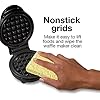 Proctor Silex Mini Waffle Maker Machine with 4 Round Non-stick Grids, Make Personalized Individual Breakfast Keto Chaffles and Hashbrowns, Compact, Black (26100)