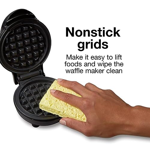 Image of Proctor Silex Mini Waffle Maker With 4 inch Round Non-Stick Grids