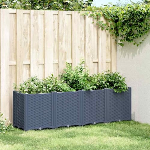 KLYEON Pflanzkübel Grau 160x40x53 cm PP Blumentöpfe &...