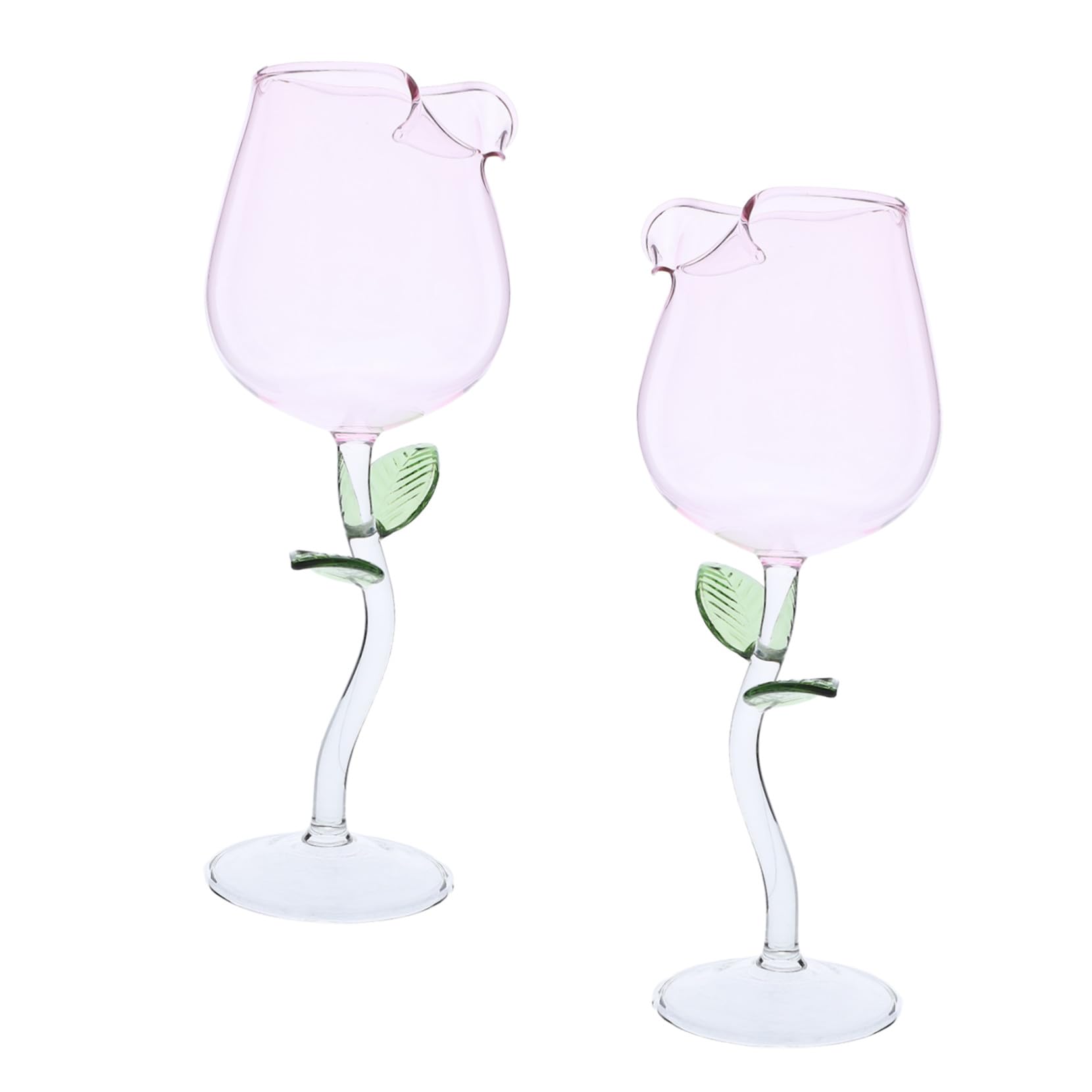 Verres à vin forme de rose en verre élégant pour décoration de table festive