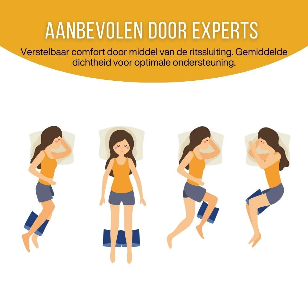 Inphysio Ergonomisch kussen tussen de benen om te slapen, orthopedisch kniekussen, geheugenkussen, beenlifter, kniekussen, pijnremmend, 25 x 20 x 17 cm