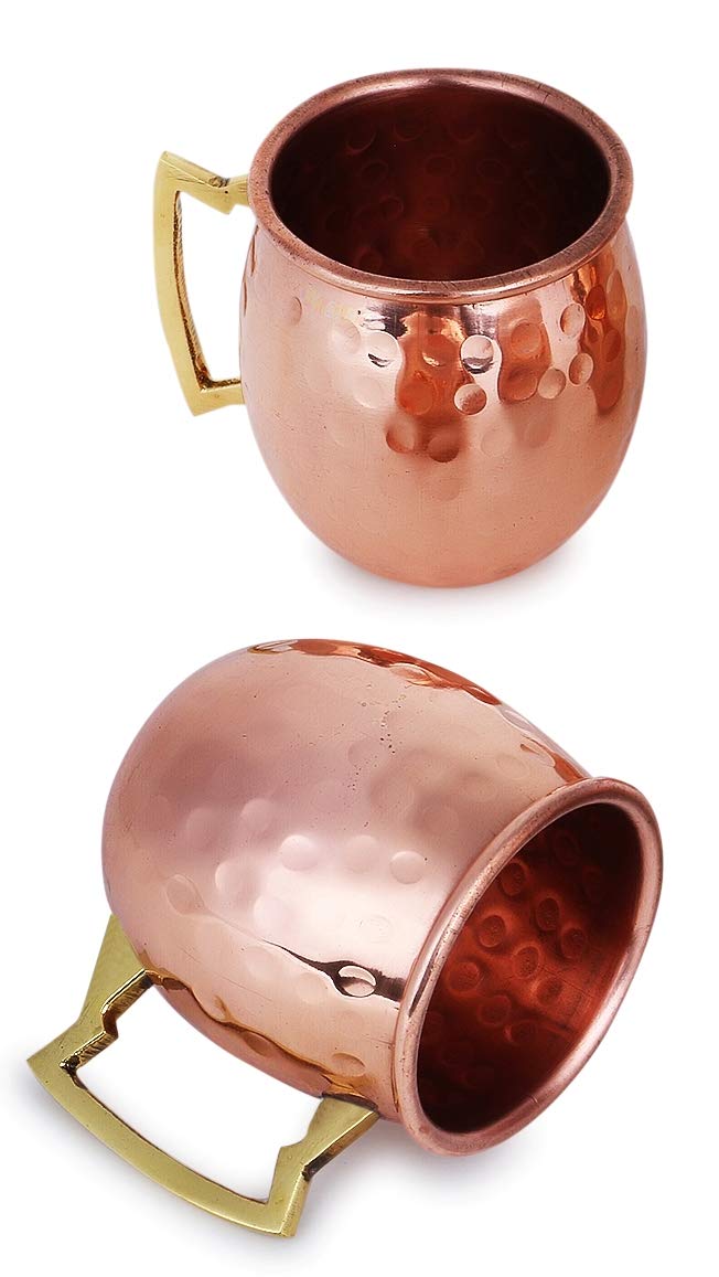 Zap Impex Handmade Pure Copper Hammered Shot Mugs Set of 2 (2 oz)