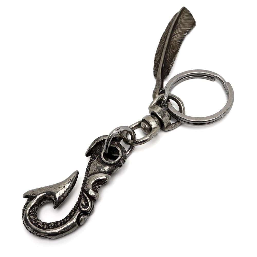 Amazon.co.jp: [silver KYASYA]釣り針フック キーリング フェザー