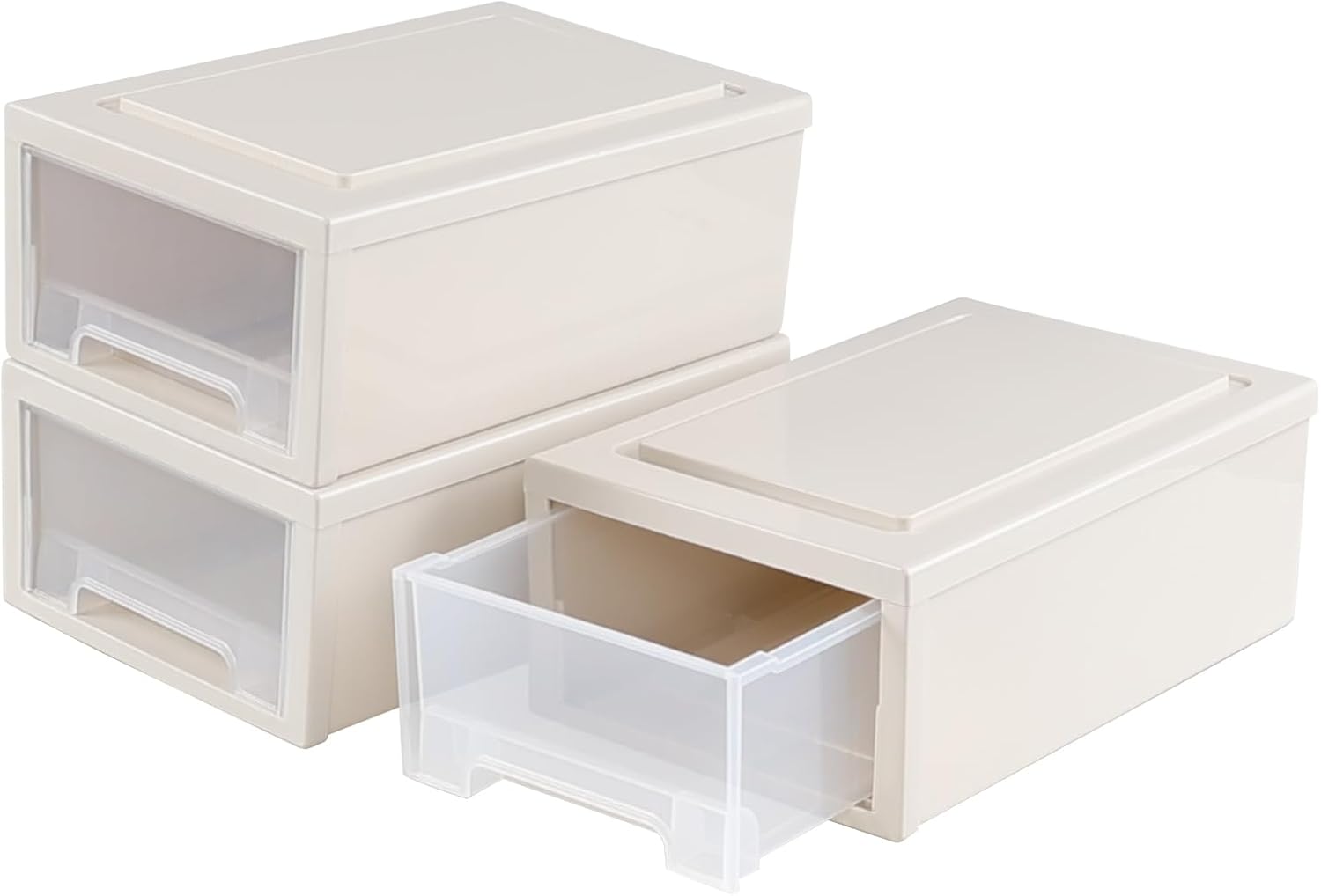 Buyitt Plastic Storage Tower 3 Drawer, Stacking Storage Drawers, 7 L