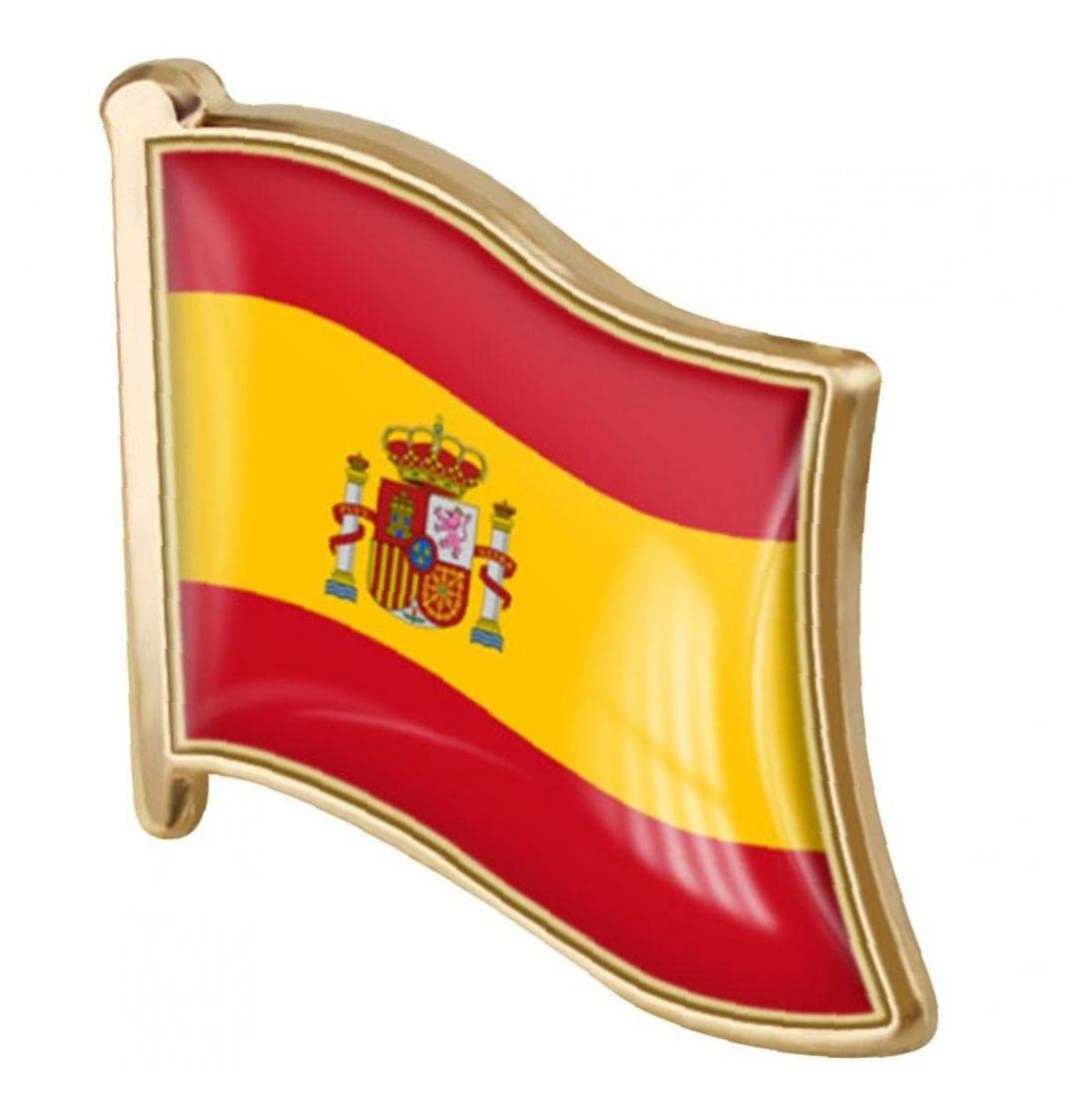 Ayrsjcl Spain Flag Brooch 1Pc Metal Lapel Pin Spain Flag Pin Badge Brooch National Badges