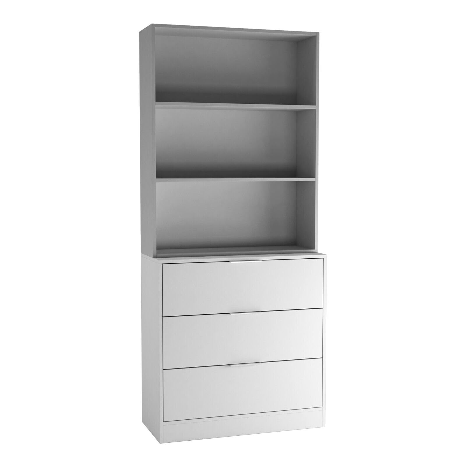 URBNLIVING 60/80cm 3 Drawer Tier Wooden Storage Chest Cabinet & Display Bookcase Shelving