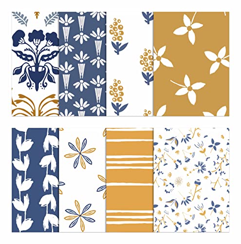Tissu Coton Pre-Cut Bleu Soimoi 8 Pièces Sans Déformation pour Patchwork - 2