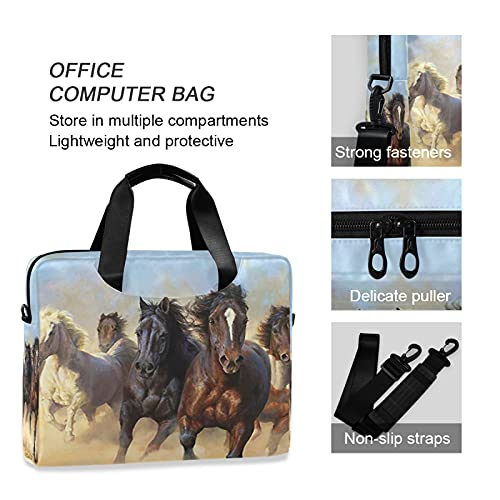 Running Horses Laptop Messenger Bag Case Sleeve Crossbody Briefcase for Men Women with Shoulder Strap Handle 13 14 15.6 inch4