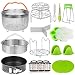 Aiduy 18 pieces Pressure Cooker Accessories Set Compatible with Instant Pot 6,8 Qt - 2 Steamer Baskets, Springform Pan, Stackable Egg Steamer Rack, Egg Beater, 2 Silicone Trivet Mats
