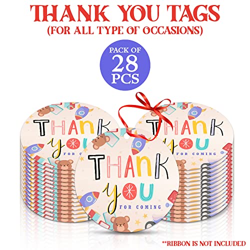 Image of ZYOZIQUE Thank You for Coming Gift Tags for Kids Birthday, Wedding, Baby Shower Party Supplies Decoration Party Favors, Pack of 28, 28 Labels