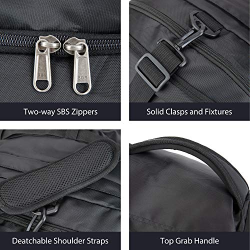 Ubon 65L Travel Duffel Bag Water Resistant Backpack with Adjustable Straps Black