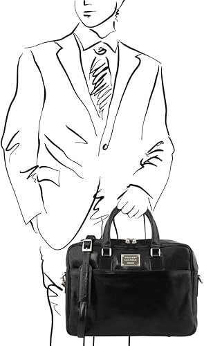 Miniatura 8 de Tuscany Leather - Urbino - Maletín de piel para portátil con bolsillo delantero - TL141241, Negro -