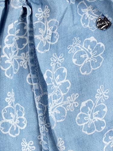 Image of Gini & Jony Girls' Woven Light Blue Shorts | Knee-Length | Casual | Regular Fit |