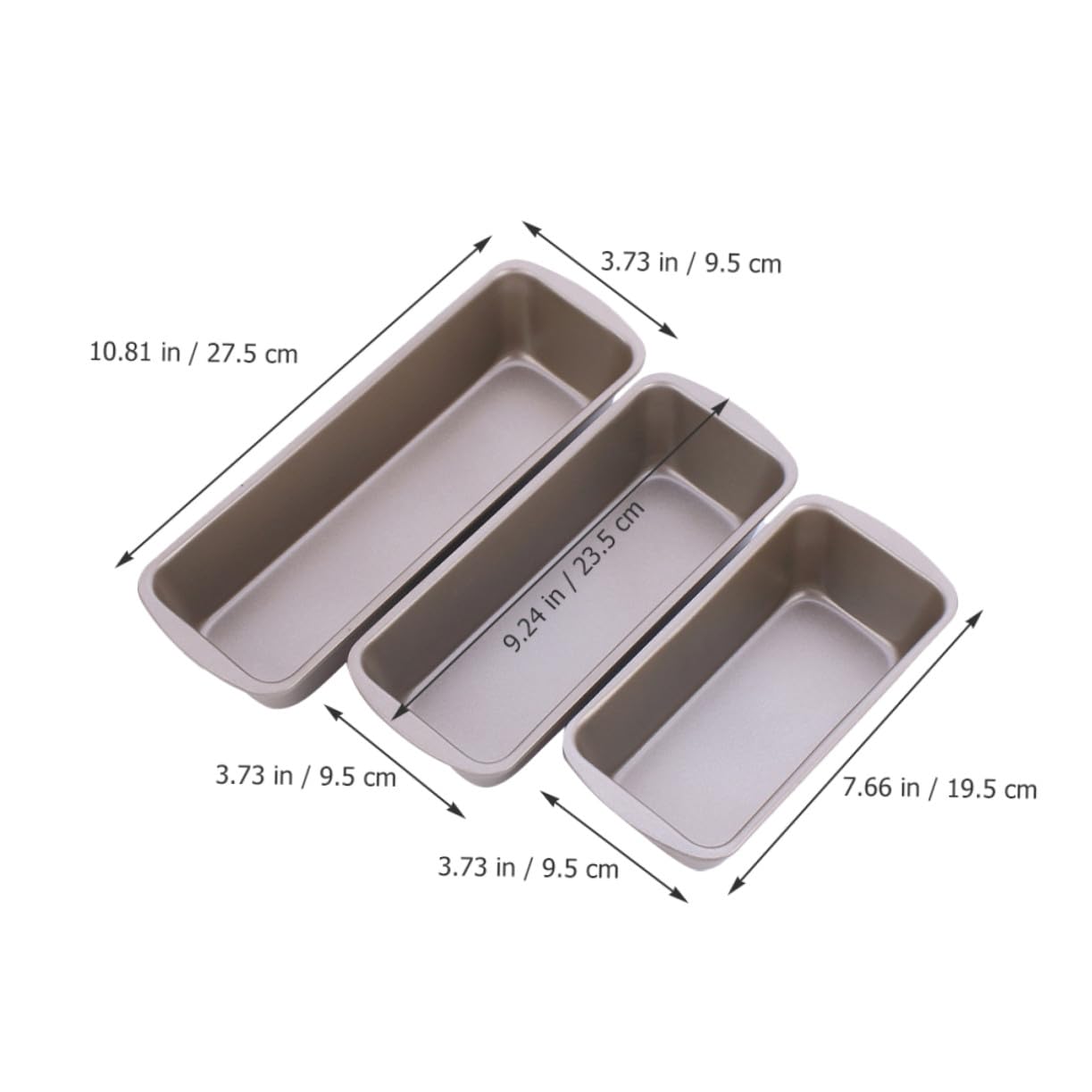 3 Stück Teiliges Rechteckiges Brotbackform Carbonstahl Antihaftbeschichtete Kastenform für Toast und Brot Gleichmäßige Wärmeleitung Backofenfest für Zuhause und Bäckerei Sichere