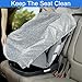 nomiou Baby Car Seat Sun Shade Cover - Keep Baby's Carseat Cooler Foldable PET Aluminium Cover for UV Protection, Dust