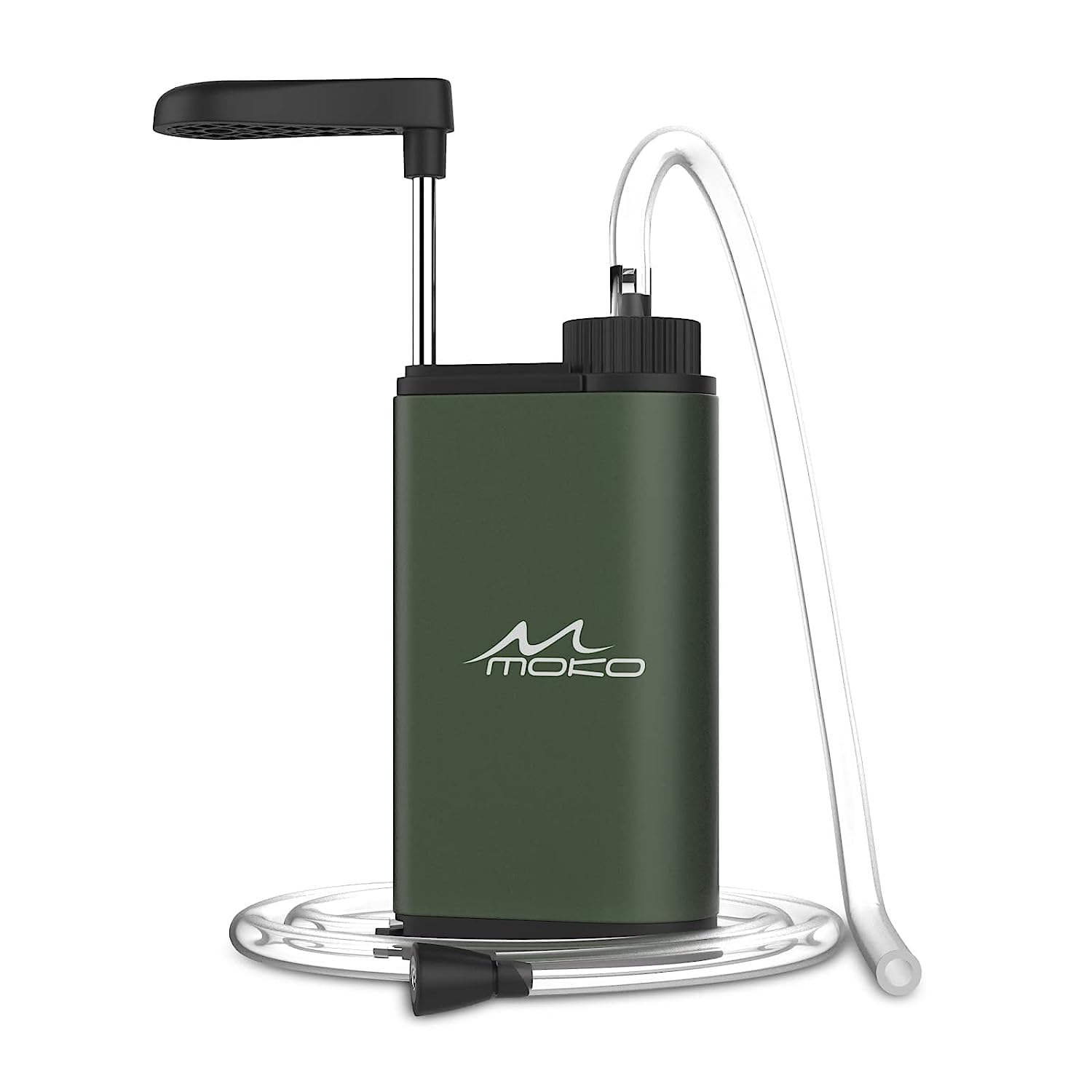 MoKo Filtro de agua portátil para camping, senderismo, purificador de agua de emergencia, supervivencia, con carbón interno y conjunto de filtro ultra