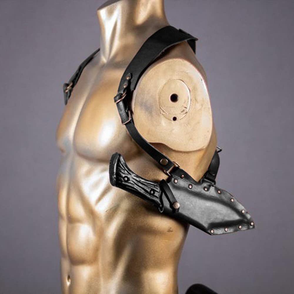 Retro Sword Frog, Medieval Renaissance Samurai Short Knife Dagger Shoulder Holster, Gothic Sword Snickersnee Sheath Scabbard for LARP Costume Harness,Black