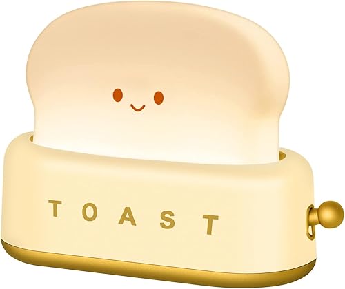 Bonita lámpara de tostadora de escritorio, accesorios kawaii, pequeña luz LED nocturna para niños, adolescentes, niñas, decoración de habitación,