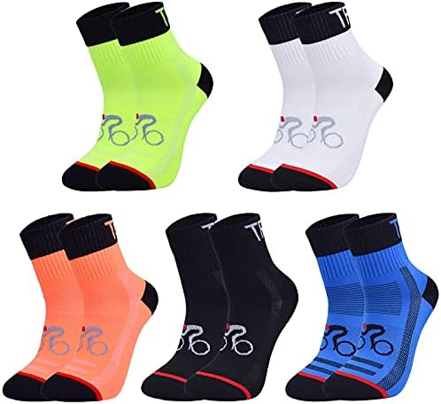 Ultrafun 10Pack Sports Cycling Socks Colorful Anti Smell Ankle Running Athletic Socks (5Pack, X-Large)