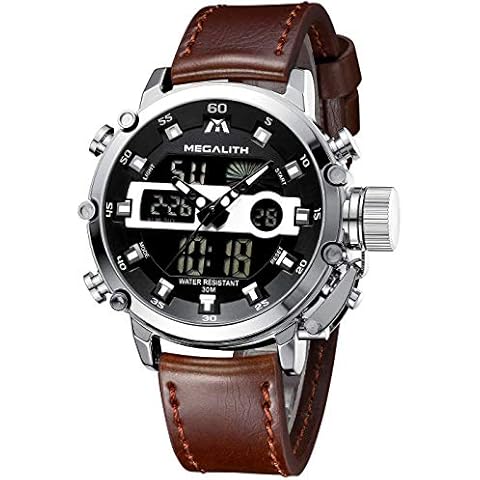 MEGALITH Reloj Hombre Digital Militar Cuero Cover