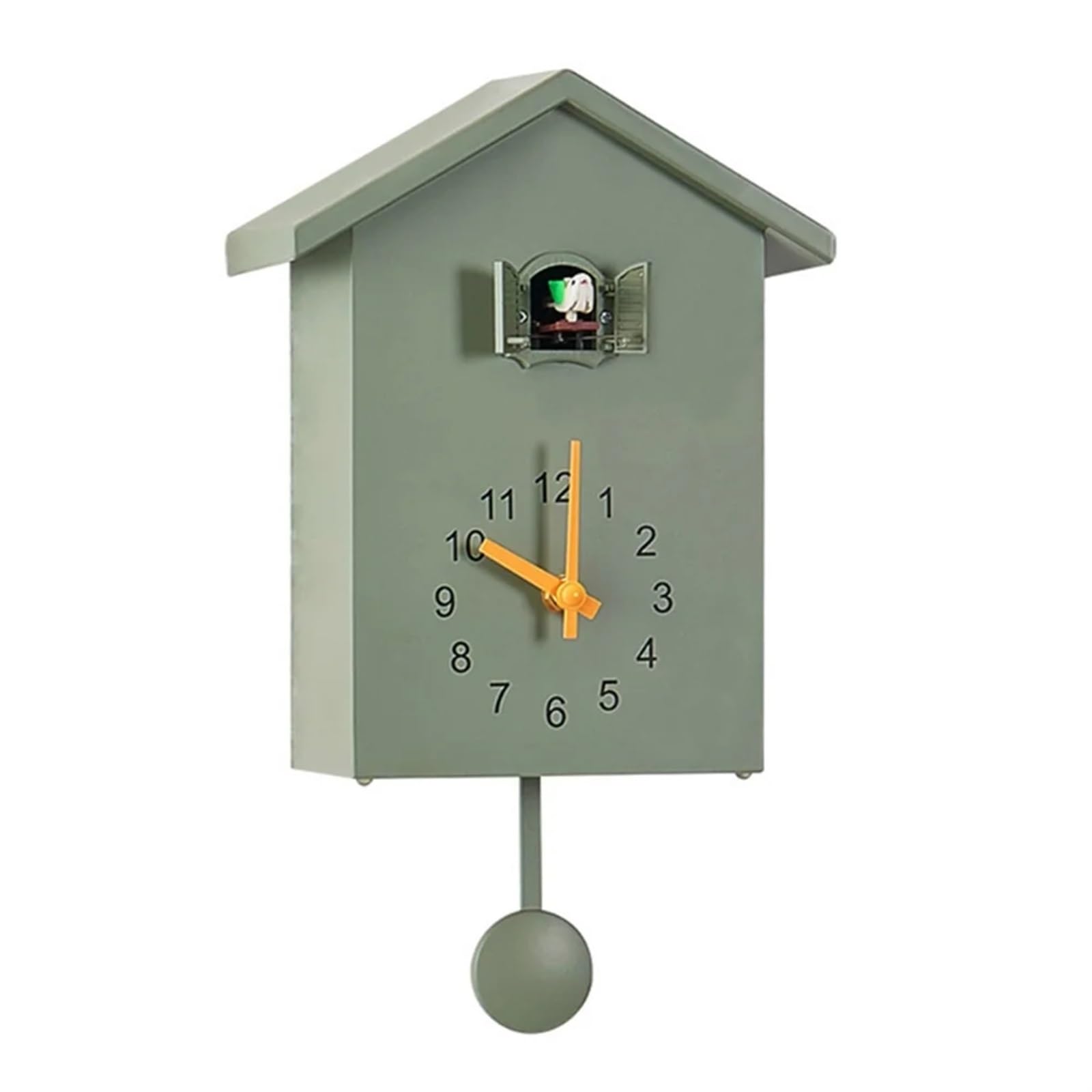SNGUOQ Cuckoo Clock Natural Bird Voices Home Decoration Sound With Pendulum Office Living Room For Bedroom Office(Green)