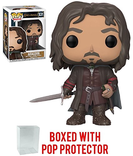 Pop Lord Of The Rings - Aragorn Funko Pop Vinyl Figure (Bundled With Compatible Pop Box Protector Case), Multicolored, 3.75 Inches #TOP6