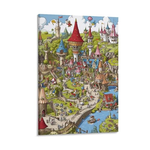 Peintures sur toile de parc d'attractions pour créer une ambiance épanouissante en chambre