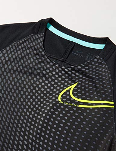 Nike Cr7 B Nk Dry Top SS Camiseta de Manga Corta, Niños, Black/Lemon Venom/(Lemon Venom), M