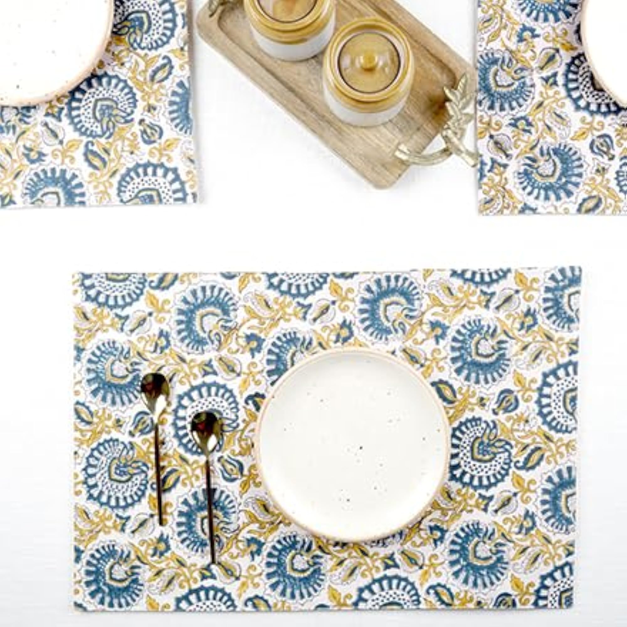 Set of 6 - Floral Dining Placemats