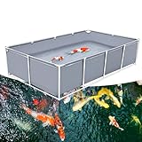 Eryssgbf 養殖プール 水槽 キャンバス魚の池 長方形 大きな水産養殖池 耐紫外線/耐引裂性、耐寒性、耐腐食性、魚の養殖 フレームプール プール 大型 エビの養殖や水耕栽培に最適な耐久性 農業用 設置が簡単(サイズ：1.2x1x0.5m/カラー：ブルー)