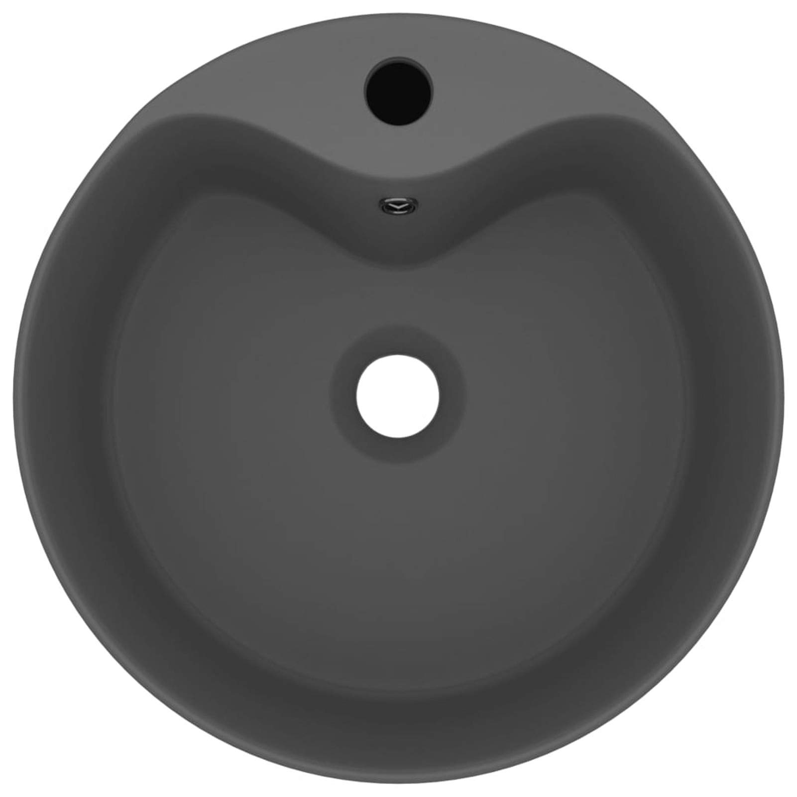 Lavabo Lujoso con rebosadero cerámica Gris Oscuro Mate 36x13 cm, Fregadero, Lavabo Baño, Lavamanos Baño, Lavatorio Casa De Banho, Mueble Lavabo sobre Encimera