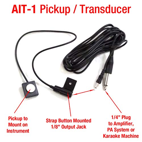 Performance Plus Ait-1 Acoustic Transducer Pickup With 1/8-Inch Mini Jack And 6 Foot Conversion Cord With 1/4-Inch Plug #TOP6