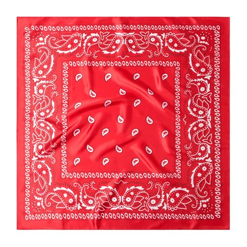 Image of 35 inch Men's Silk Cowboy Scarf - Oversized Western Bandana Neckwear, Large Square Scarf with Gift Packaging