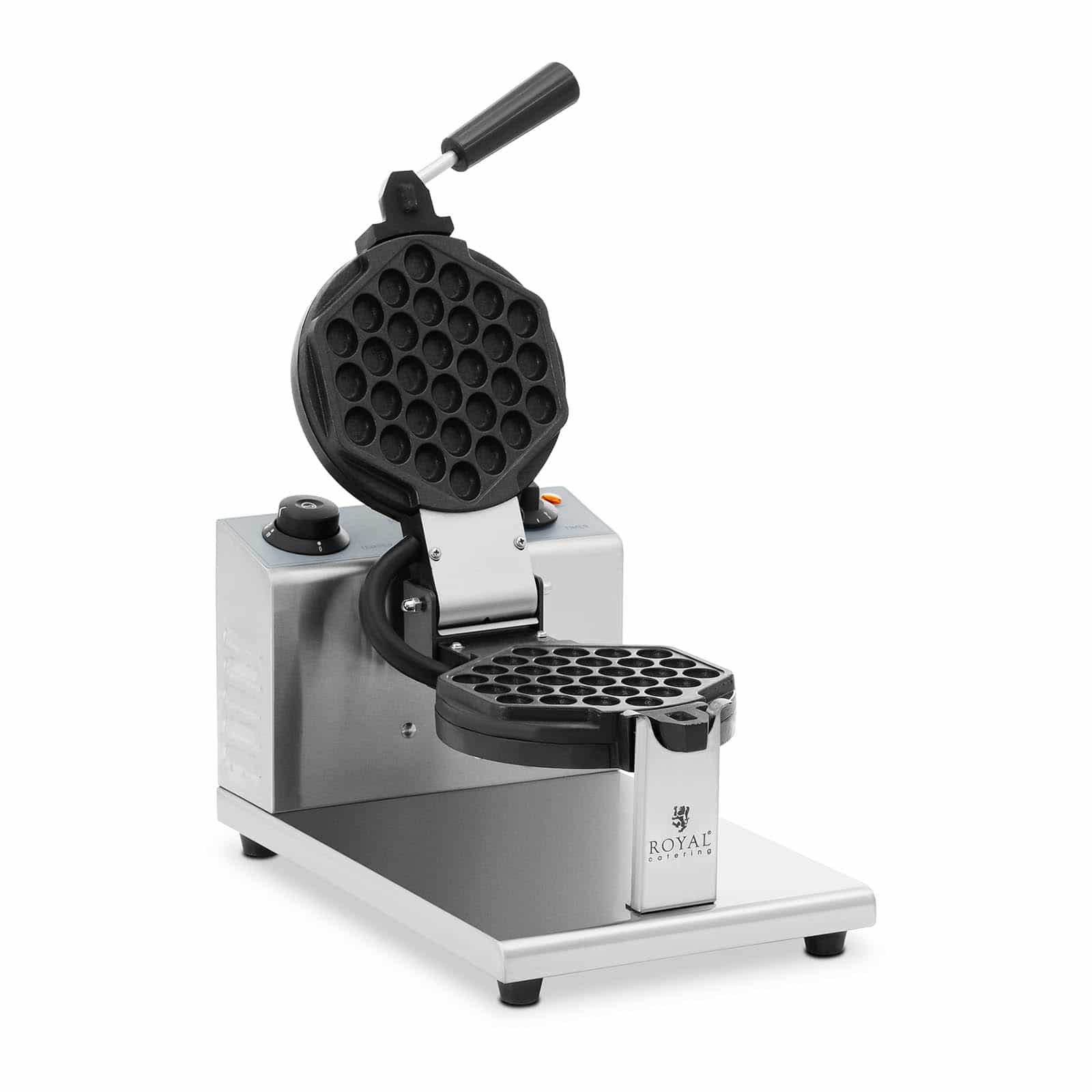 Royal Catering - Gaffle profesional redondo 1200 W - Gofrera profesional rotativa