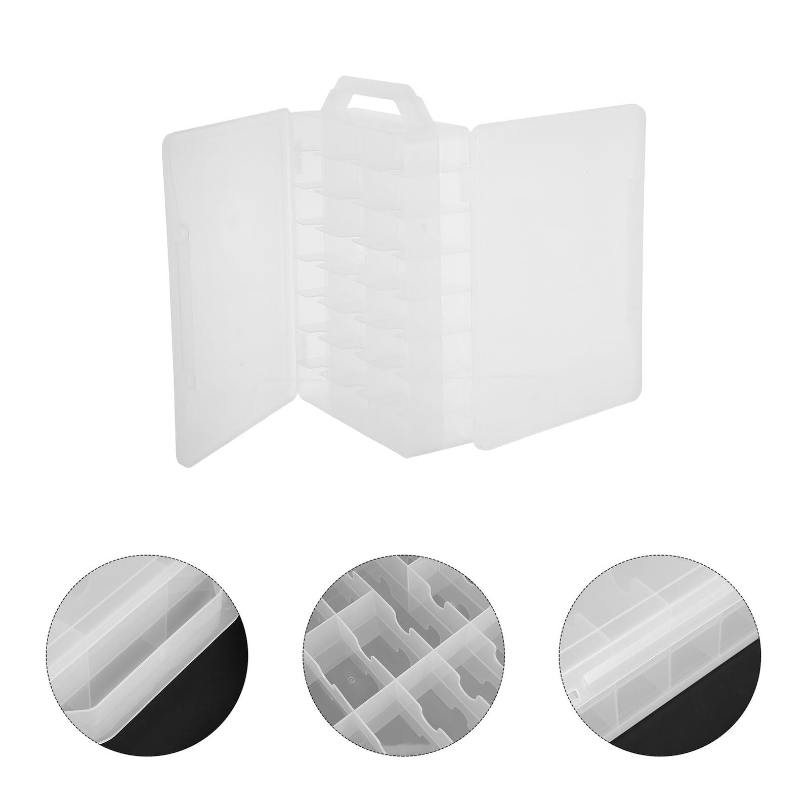 Scatola Portaoggetti Doppio Strato 46 Scomparti Indipendenti in Plastica Trasparente Organizer Leggero e Capiente per Casa e Viaggio