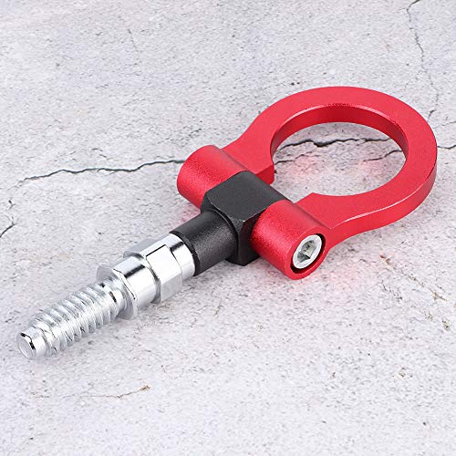 Qiilu Abschlepphaken, Universal Car Auto Anhänger Aluminiumlegierung Frontschlepper Haken Abschleppöse (Rot)