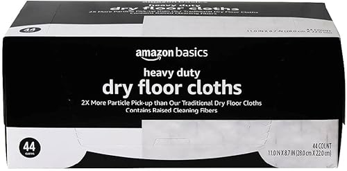 Tienda Basics Paños secos acolchados resistentes para limpiar el polvo, la suciedad, el pelo de mascotas, 44 unidades (paquete de 1), blanco, 11 x