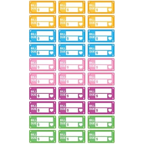 0.724x1.5 inch 210 PCS Bill Due Planner Sticker Budget Bill and Expense Stickers Cover
