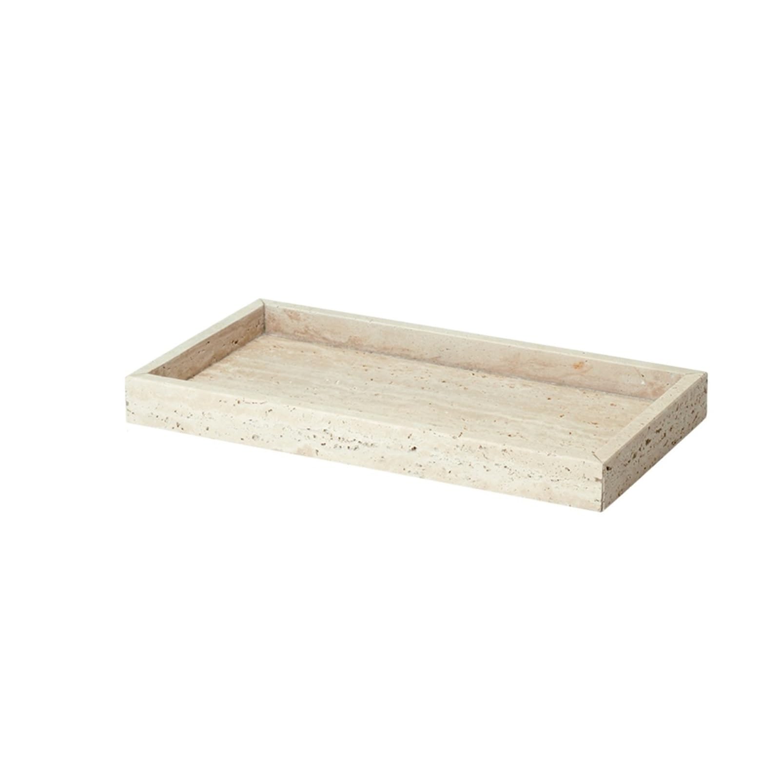 Bathroom Stone Tray Travertine Tray for Bathroom Vanity Dresser Kitchen Sink Marble Countertop Organizer for Soap Dispenser Scented Candle Perfume(30x16x3cm)