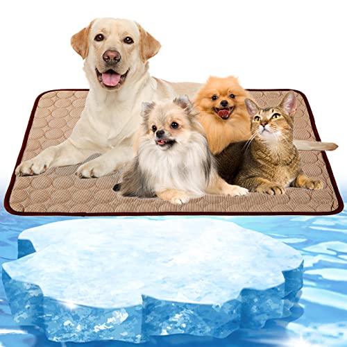 Mojonnie Dog Cooling Mat, Pet Cooling Pads for Dogs, Summer Cooling Bed for Cats, Portable Pet Cooling Cushion for Home or Outdoor